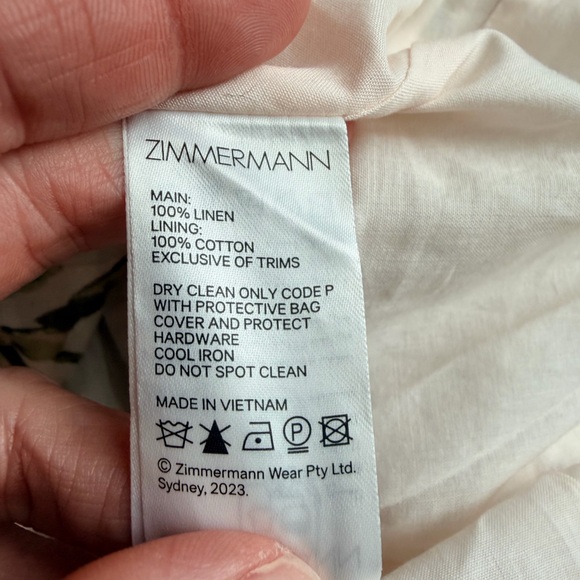 Zimmermann Golden Floral Print Belted Long Sleeve Linen Romper Size 4 - Picture 11 of 11